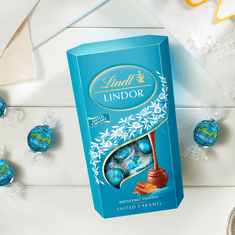 LINDT LINDOR pralinky Slaný karamel - krabička 600 g