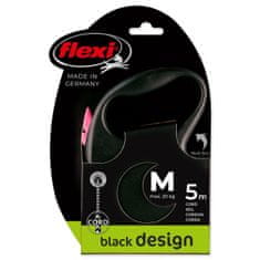 Flexi Vodítko Black Design lanko M ružové 5m