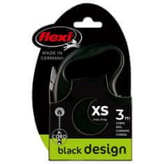 Flexi Vodítko Black Design lanko XS čierne 3m