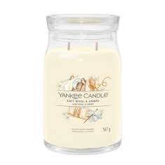 Yankee Candle Aromatická sviečka Signature sklo veľké Soft Wool & Amber 567 g