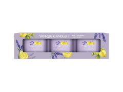 Yankee Candle Súprava votívnych sviečok v skle Lemon Lavender 3 x 37 g