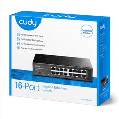 Cudy switch 16portový Gigabit, kovový (GS1016)