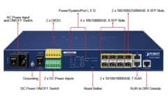 Planet MGSD-10080F Metro L2 switch, 2x1Gb, 6x1Gb SFP, 2x2.5Gb SFP, 36-60VDC, -10 ~ 60 ° C, fanless