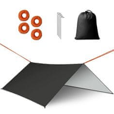 shumee Tarp Tarp Camping Tarp Hammock Stan proti dažďu 300 cm Čierna