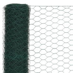 Vidaxl Drôtené pletivo oceľ potiahnutá PVC 25x1,5 m zelené