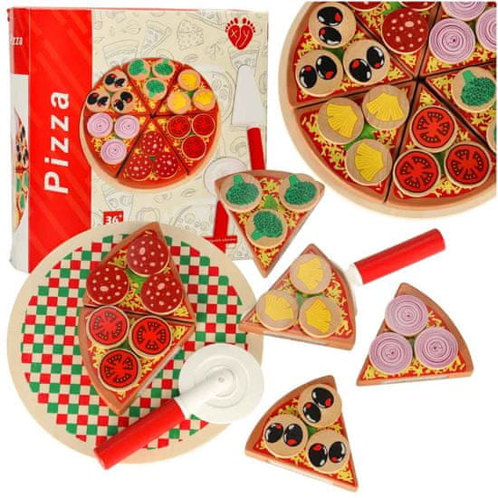 shumee Pizza drevená hracia súprava s príslušenstvom 20cm