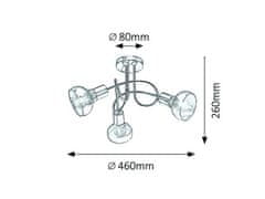 Rabalux HOLLY stropné svietidlo max. 3x40W | E14 | IP20 - chróm