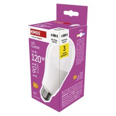 EMOS EMOS LED žiarovka Classic A70 / E27 / 16 W (120 W) / 1901 lm / neutrálna biela ZQ5E73