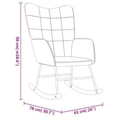 Vidaxl Hojdacie kreslo tmavosivé zamat a PVC