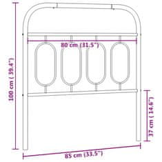 Vidaxl Kovové čelo postele čierne 80 cm