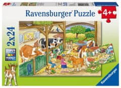 Ravensburger Puzzle - Den na farmě 2 x 24 dílků