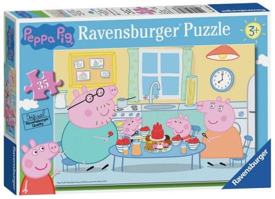 Puzzle Prasátko Peppa snídá 35 dílků