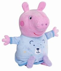 Peppa Pig 2v1 plyšový hajánok hrajúci + svetlo, modrý, 25 cm