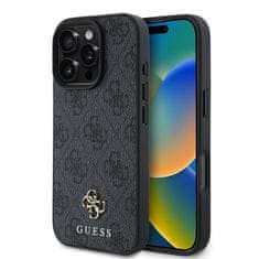 Guess Zadný kryt PU 4G Small Metal Logo MagSafe pre iPhone 16 Pro Grey