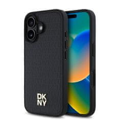 DKNY Zadný kryt PU Leather Repeat Pattern Stack Logo MagSafe pre iPhone 16 Plus Black