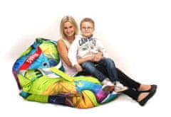 Beanbag dizajnový sedací vak 189x140 abstrakt s popruhmi