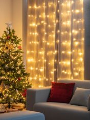 Strend Pro Reťaz MagicHome Vianoce Curtain, 160x LED teplá biela, 230V, 50 Hz, 8 funkcií, časovač, osvetlenie, L-1,5 + 2 m