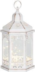 Strend Pro Lampáš MagicHome Vianoce Morocco, LED teplá biela, biely, 3xAAA, plast, časovač, 18x15x32 cm