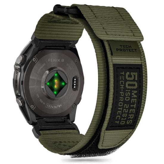 Tech-protect Scout Pro remienok na Garmin Fenix 5x / 5x Plus / 6x / 6x Pro / 7x / 8 51mm, military green