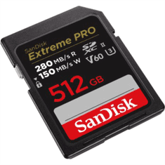 SanDisk Extreme PRO 512 GB V60 UHS-II SD karty, 280/150 MB/s, V60, C10, UHS-II