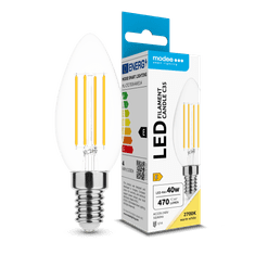 Modee LED žiarovka Filament Candle C35 4W E14 470lm teplá biela (ML-CF2700K4WE14)