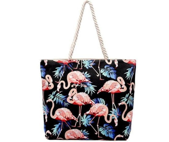 Camerazar VEĽKÁ DAMSKÁ NÁKUPNÁ TAŠKA flamingo priestranná plážová taška SHOPPER