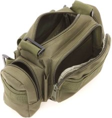 Camerazar Vojenská taktická bedrová taška Tactical, zelená, polyester 600D, 30x8x18 cm