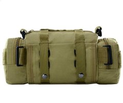 Camerazar Vojenská taktická bedrová taška Tactical, zelená, polyester 600D, 30x8x18 cm