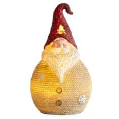 MAGIC HOME Santa okrúhly stredný, LED, polyresin, 28,5 cm