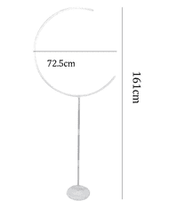 Camerazar Polokruhový stojan na balónky 161cm, transparentní/mléčná barva, plast