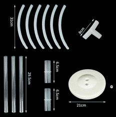 Camerazar Polokruhový stojan na balónky 161cm, transparentní/mléčná barva, plast