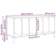 Vidaxl Skrinka na platne staré drevo 100x38x48 cm kompozitné drevo