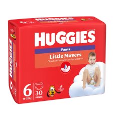 HUGGIES Nohavičky plienkové Little Movers Pants 6 (15-25 kg), 30 ks