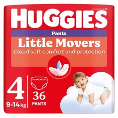 HUGGIES Nohavičky plienkové Little Movers Pants 4 (9-14 kg), 36 ks