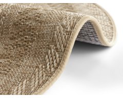 NORTHRUGS Kusový koberec Forest 103998 Beige / Brown – na von aj na doma 160x160 (priemer) kruh