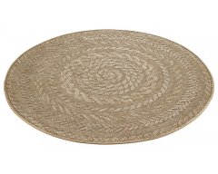 NORTHRUGS Kusový koberec Forest 103998 Beige / Brown – na von aj na doma 160x160 (priemer) kruh