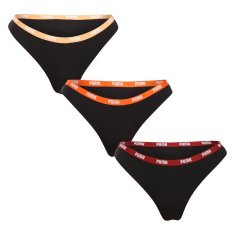 Puma 3PACK dámské tanga čierná (503008001 007) - veľkosť S