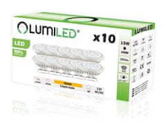 LUMILED 10x LED žiarovka 12V AR111 G53 15W = 100W 1521lm 3000K Teplá biela 38°