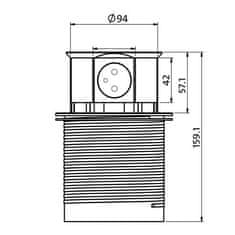 Solight Zásuvka PP100 výsuvná, 4 x 230V, 1,5m