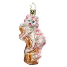 Dům Vánoc Zberateľská sklenená ozdoba na stromček Cat Glass 11 cm