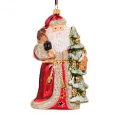 Dům Vánoc Zberateľská sklenená ozdoba na stromček Forest Santa 18 cm