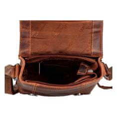 Green Wood Menšie kožené pánske crossbody Raul Green Wood Brown II