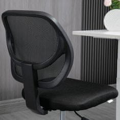 VINSETTO Kancelárske Kreslo Ergonomické Otočné Kreslo S Nastaviteľným Krúžkom Na Nohy, Výškovo Nastaviteľné 93-113 Cm, Kolieska, Čierna 