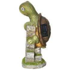 OUTSUNNY Turtle Socha S Led Solárnym Svetlom Záhradný Ornament, 14,5" Vonkajší Ornament Na Trávnik, Záhradu, Dvor 