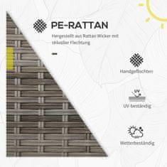 OUTSUNNY Set Záhradného Nábytku 4 Osoby Polyratanové Snímateľné Poťahy Odolné Voči Poveternostným Vplyvom Sivo Béžová 