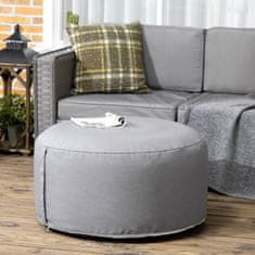 OUTSUNNY Ottoman, Nafukovacia Podnožka, Podnožka Pre Vnútorné Aj Vonkajšie Použitie, Nosnosť Do 150 Kg, Polyester, Tmavošedá, 80 X 80 X 37 Cm 