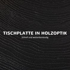 OUTSUNNY Záhradný Stôl, Okrúhly Skladací Stôl, Príručný Stolík Ø60 Cm, Záhradný Jedálenský Stôl S Dekoratívnym Vzhľadom Dreva, Na Balkón, Terasu, Tmavo Šedá 