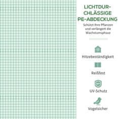 OUTSUNNY Fóliový Skleník Paradajkový Skleník So Sieťovým Oknom, Skleník S Rolovacími Dverami, Rozmnožovací Domček S Uv Ochranou, Zelený, 300 X 150 X 197 Cm 