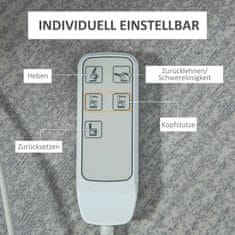 HOMCOM Relaxačné Kreslo, Tv Kreslo, Stojace Kreslo, Elektricky Nastaviteľné S Funkciou Nakláňania Vrátane Diaľkového Ovládania, Zamatový Vzhľad, Šedá, 92 X 93 X 105 Cm 