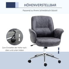 VINSETTO Kancelárske Kreslo Ergonomická Písacia Stolička S Funkciou Kolísania, Výškovo Nastaviteľná, Nosnosť Do 120Kg, 67X69X92-102Cm 